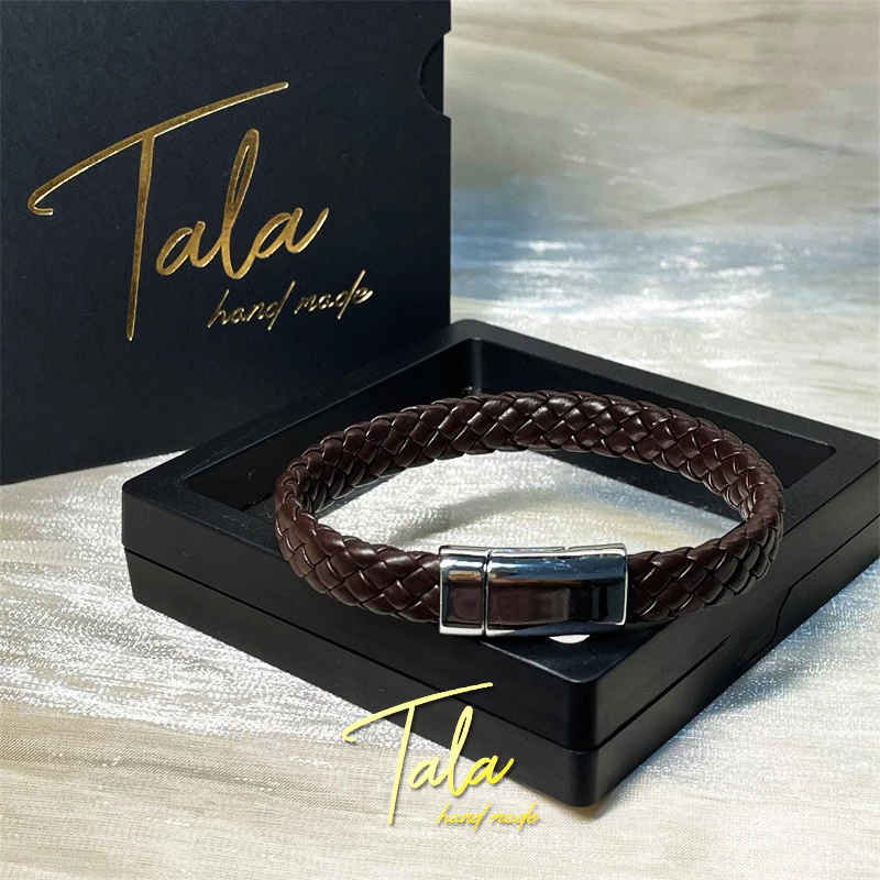 84% OFF TALA hand made Men's Bracelet Leather Rope Bracelet 18K Gold Magnetic Bracelet Father's Day Gift Fashion Non-allergic Gift Box