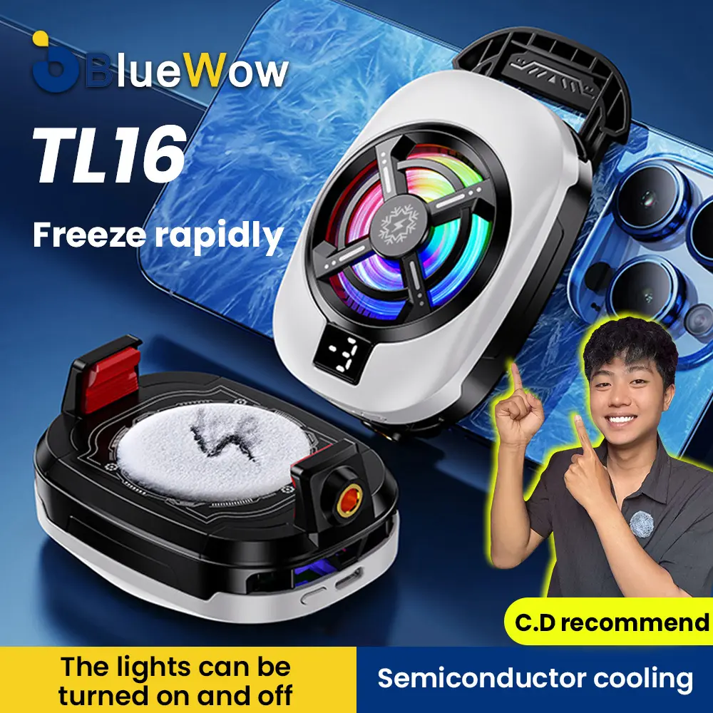 26% OFF BlueWow TL16 Universal Mobile Phone Cooler – Frozen Semiconductor Cooling Fan, Magnetic Back-Clip Radiator, Ultra-Fast Heat Dissipation for Gaming, PUBG, iPhone & Android