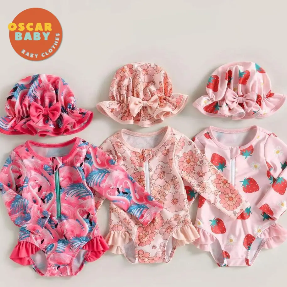 47% OFF Oscarbaby Strawberry Sleeve Long Toddler Guard Rash Swimsuit Girl