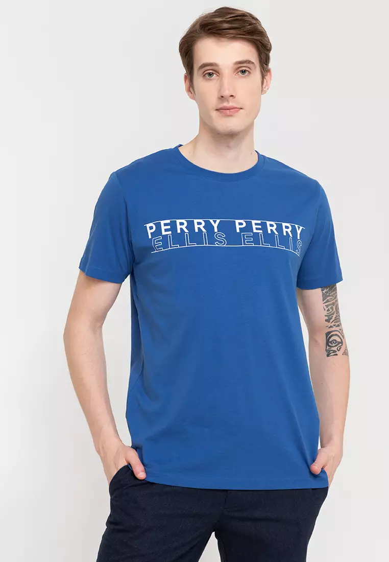 40% OFF PERRY ELLIS Men's Round Neck Knit T-Shirt