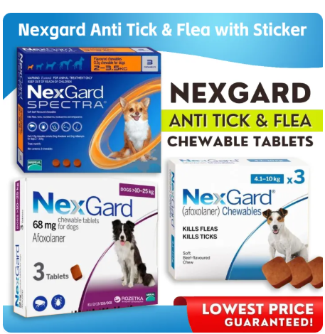 50% OFF Nexgard and Nexgard Spectra Anti Tick, Flea, Mange and Deworming Chewables for Dogs