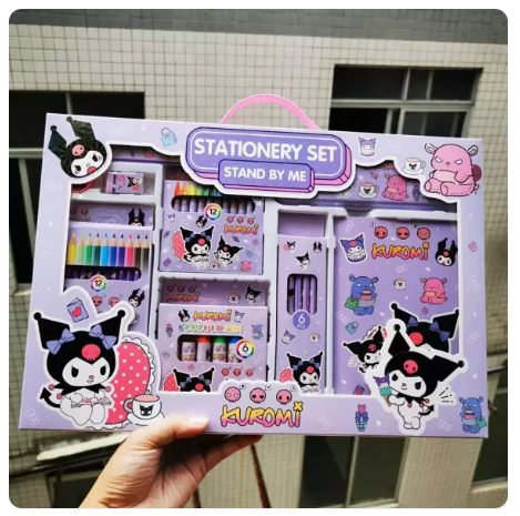 11% OFF Stationery 41pcs Cute Cartoon Character Kuromi Stationery Set For Kids Student Boy/Girl Gift