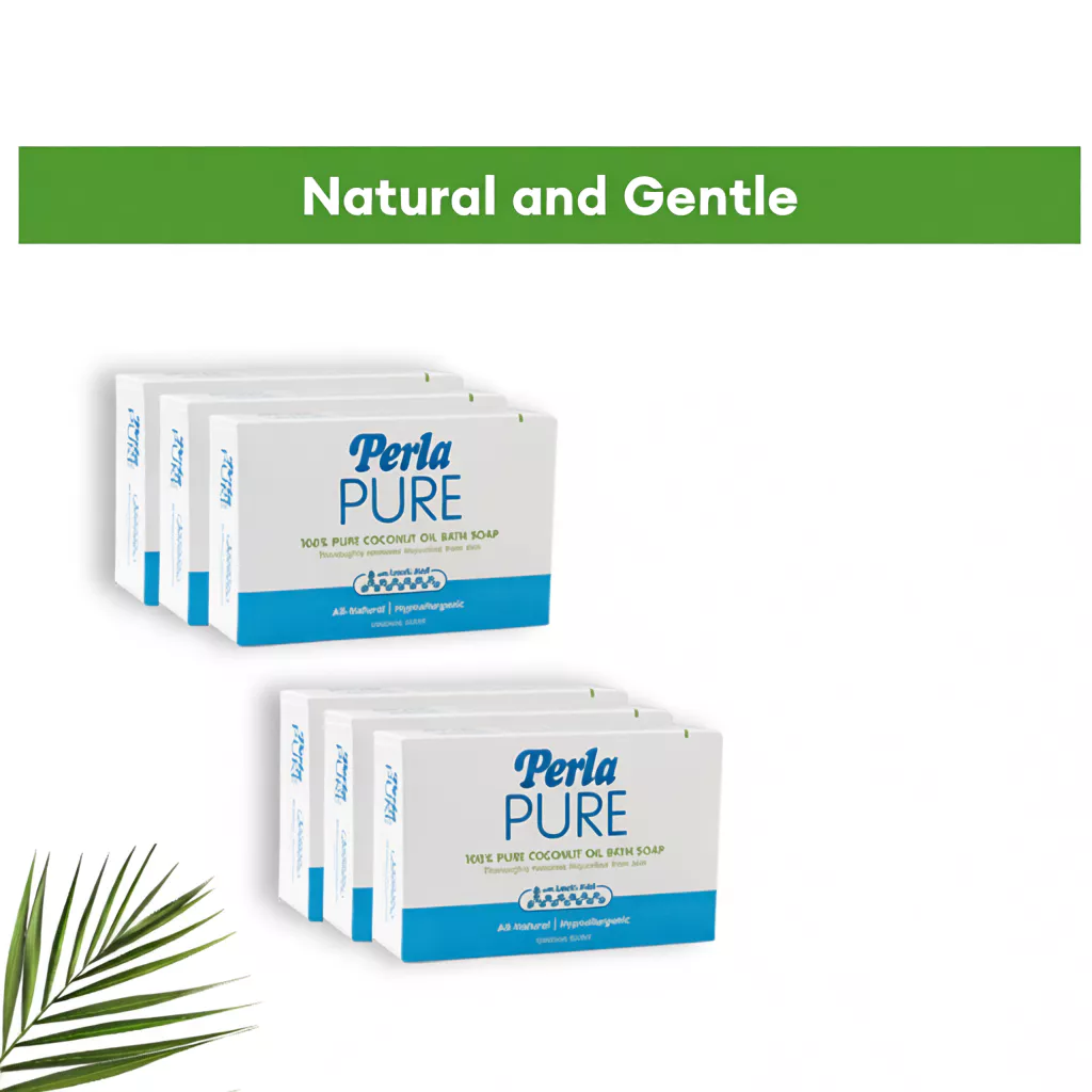 8% OFF Perla Pure Bath Soap Set of 6 – 100% Coconut Oil, Hypoallergenic, Removes 99.9% Germs