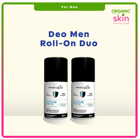 50% OFF Organic Skin Japan Anti-Perspirant Deodorant For Men 40ml Underarm Whitening Deo RollOn Set of 2