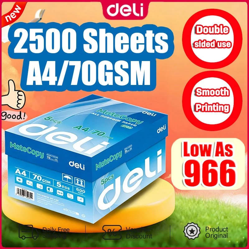 42% OFF Deli 10000 Hard Copy Bond Paper High Quality A4 70gsm Double-sideduse Box For School&Office Supplies