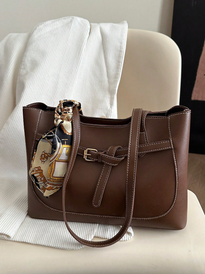 15 % OFF 1pc Luxury Solid Color Versatile Women's Shoulder Handbag, New Fashion High Capacity Ladies Tote Bag