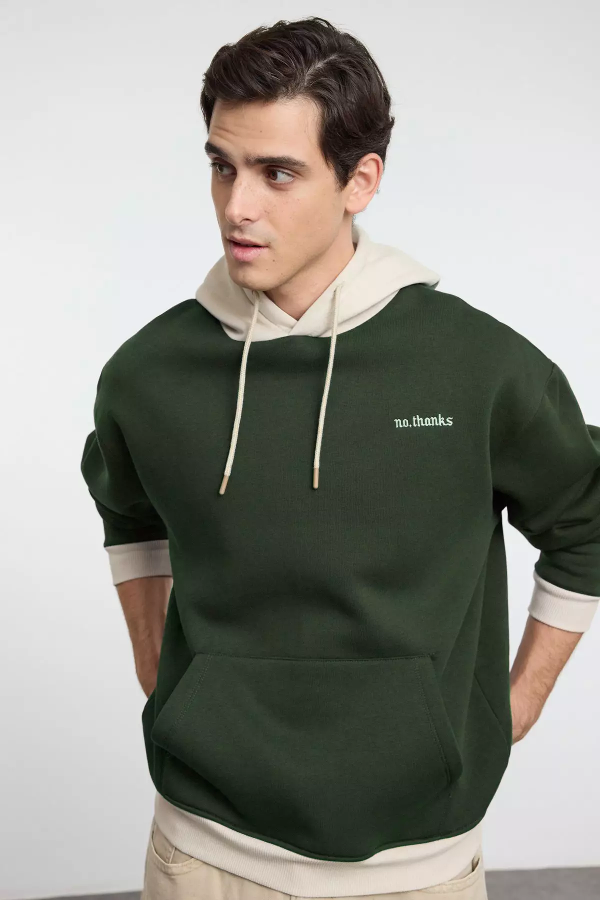 36% OFF Color Block Embroidered Hoodie