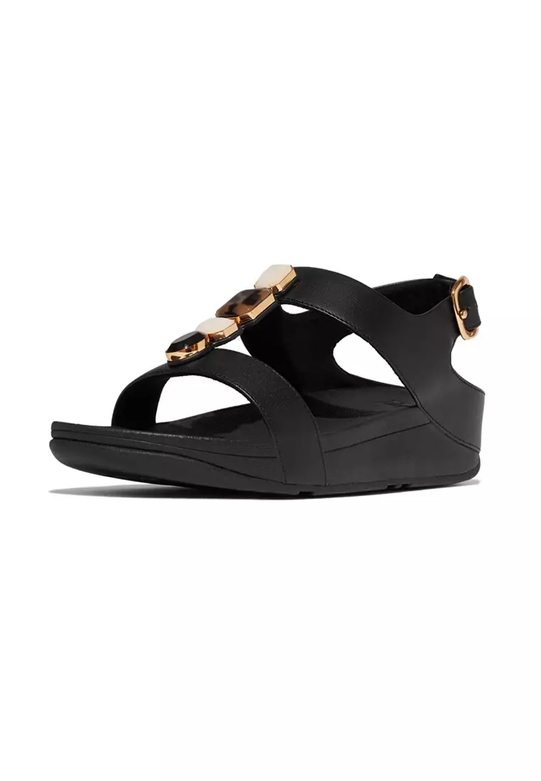 50% OFF Fino Multi-stone Leather Back-strap Sandals -