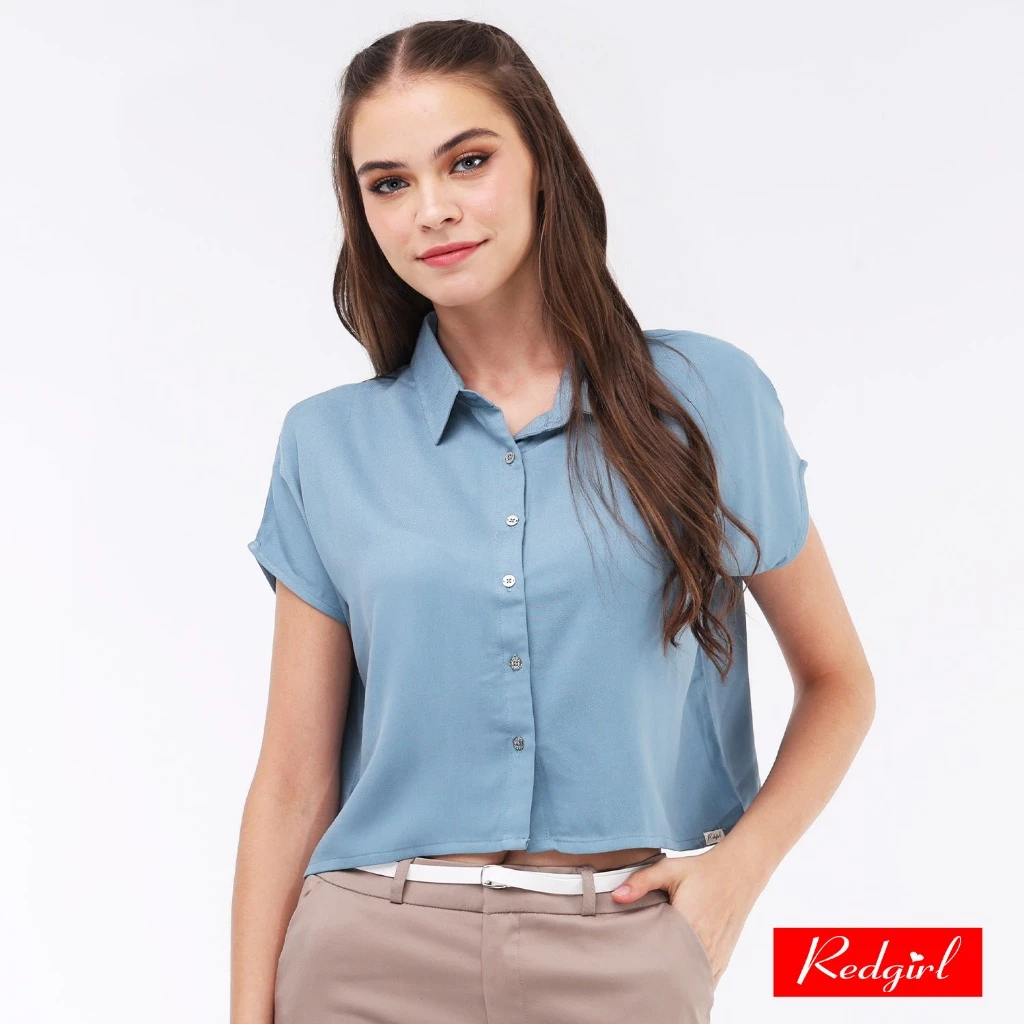 73% OFF Redgirl Short Sleeves W/ Collar Blouse RSLT04-1166 [Blouse for women]