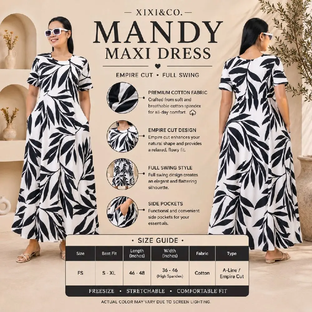 50% OFF XIXI&CO MANDY LOOSE FIT T-SHIRT MAXI DRESS in PREMIUM SOFT KOREA COTTON FABRIC