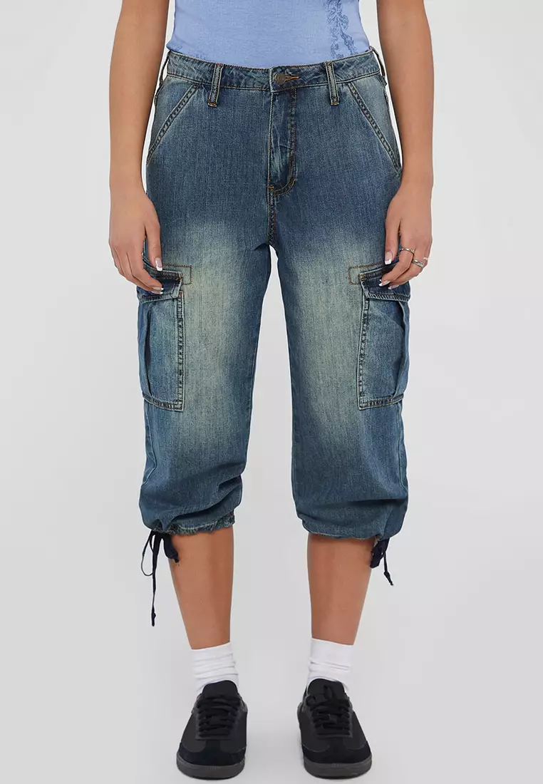 80% OFF Guess Originals Cargo Denim Capri