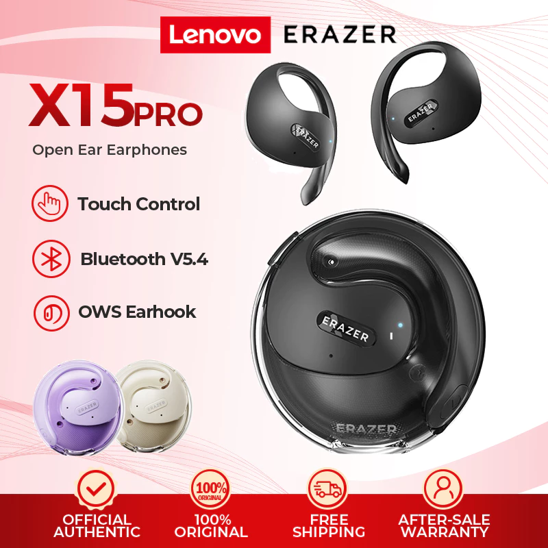 44% OFF Lenovo ERAZER X15 Pro OWS Bluetooth Earphones Sport Wireless Headphones with Mic Waterproof HiFi Stereo Wireless Earbuds