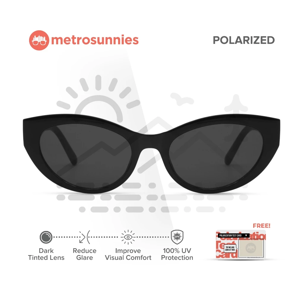 55% OFF MetroSunnies Kim Sunnies / Polarized Sunglasses UV400 / Cat Eye Shades / Fashion Eyewear (Black)