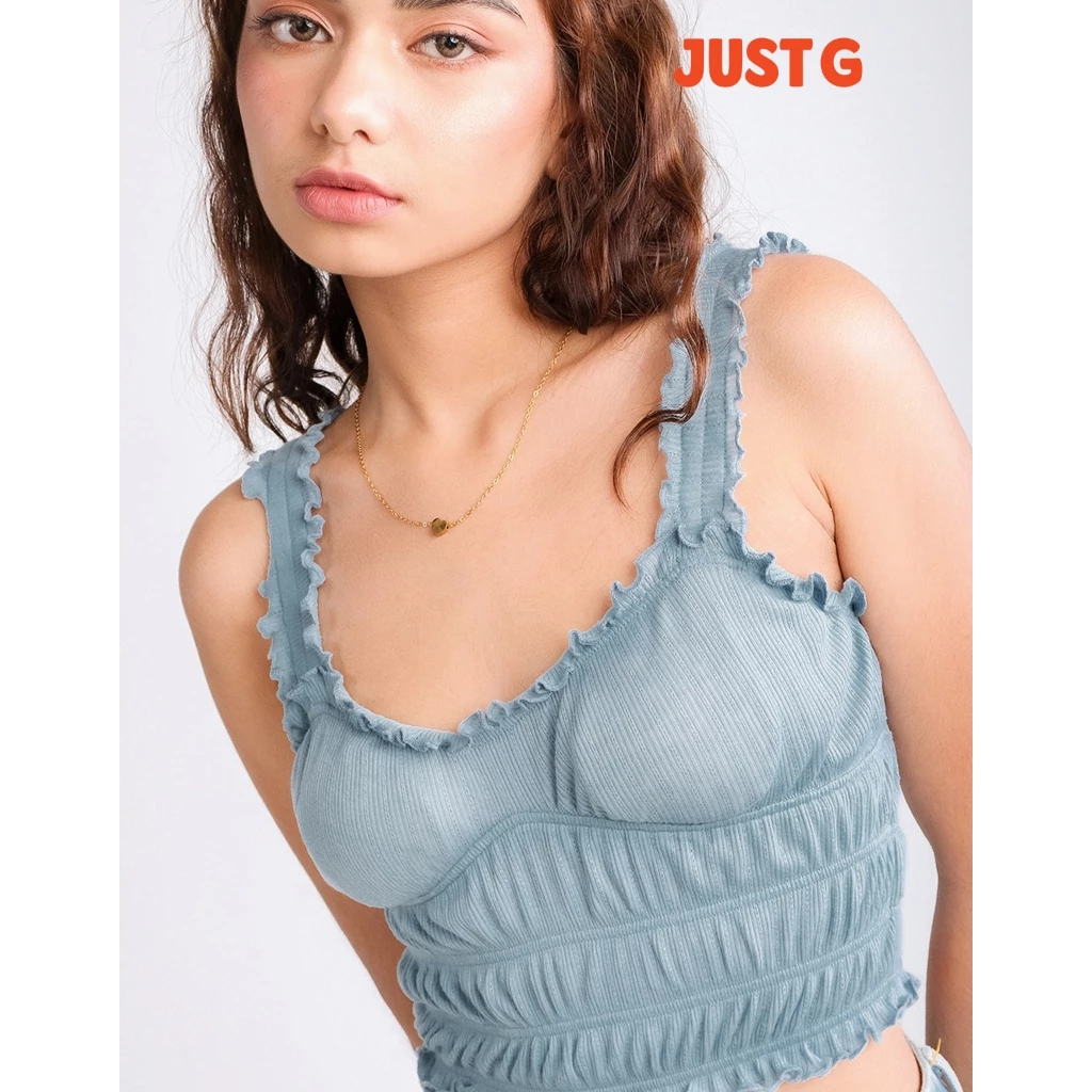 27% OFF Just G Strappy Ruffle Tank Top