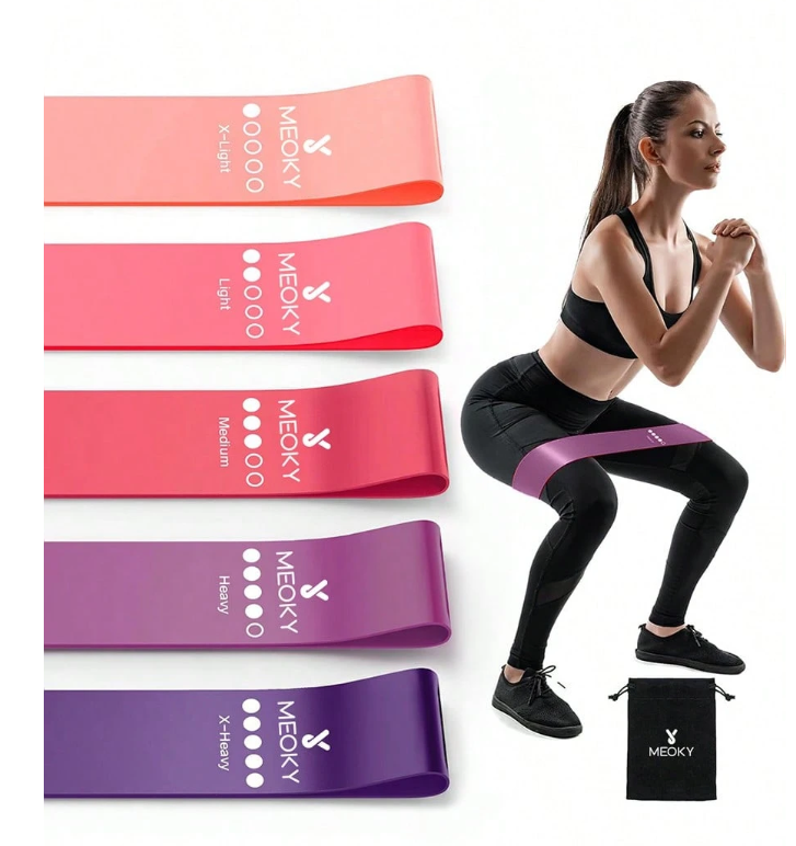 2% OFF 5pcs Resistance Bands Set, Fitness Elastic Loops, Yoga Starter Kit, Glute & Leg Stretch Bands, Pilates Resistance Bands