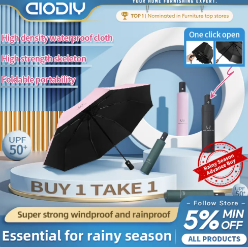 50% OFF 【Buy More Save More】AIODIY UV Protection Umbrella Automatic Umbrella for Men and Women Available Sun Protection Umbrella Multi color Optional Folding Umbrella Original Design folding automatic umbrella sale