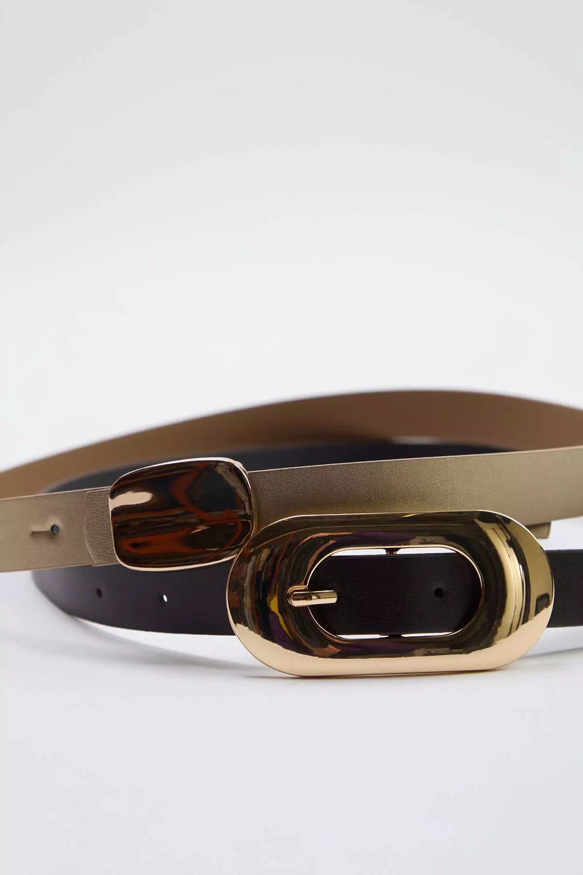 12% OFF Gold-Dark Brown 2-Piece Women'S Belt Takss26Ke00056
