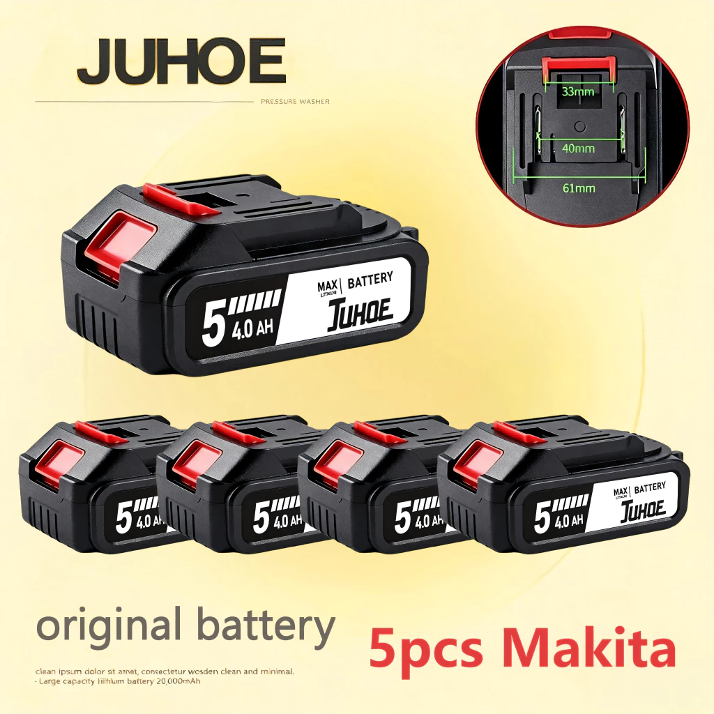 18% OFF 4.0Ah High Capacity Lithium Battery Rechargeable Compatible with Makita/WKS Power Tools