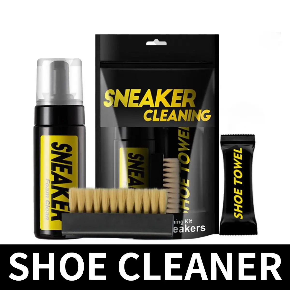 50% OFF GoodHelper 3in1 Shoe Cleaner Premium Foam Sneakers Dry Cleaning Kit With Sneaker Brush Towel Set Footwear