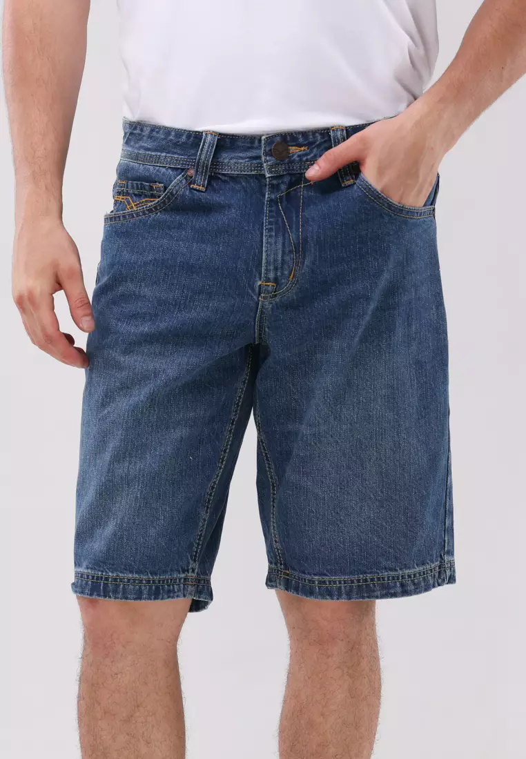 63% OFF Freego Mens Denim Shorts Non-stretch