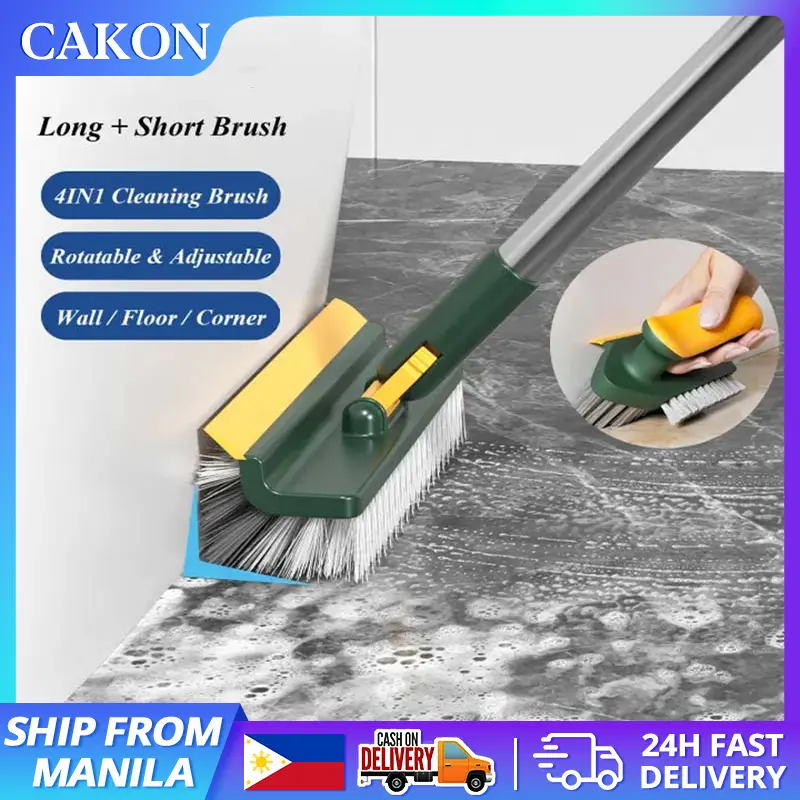50% OFF 4in1 Cleaning Brush Bathroom Wall Corners Scrubbing and Scraping Brushes Long Handle Washing Windows Crevice Cleaning Brush