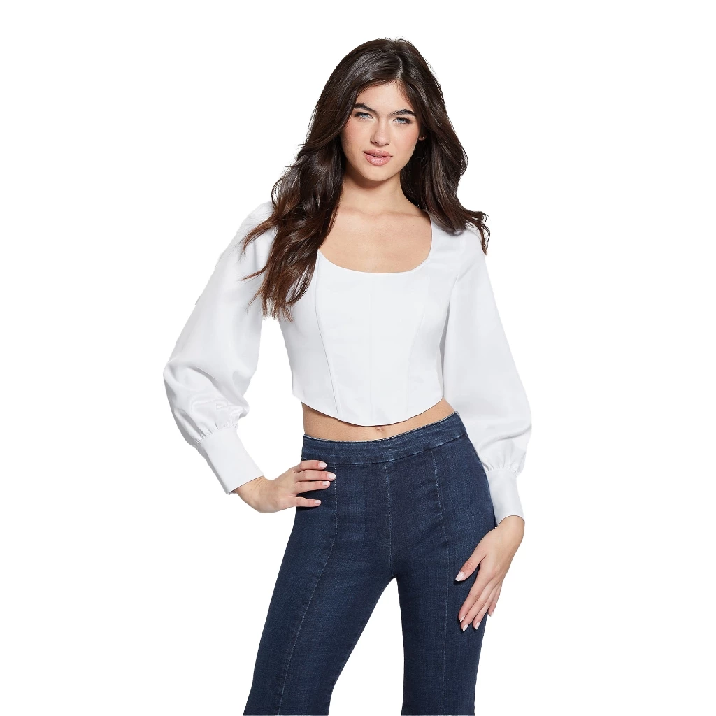 69% OFF Guess Long-Sleeve Isabel Corset Top