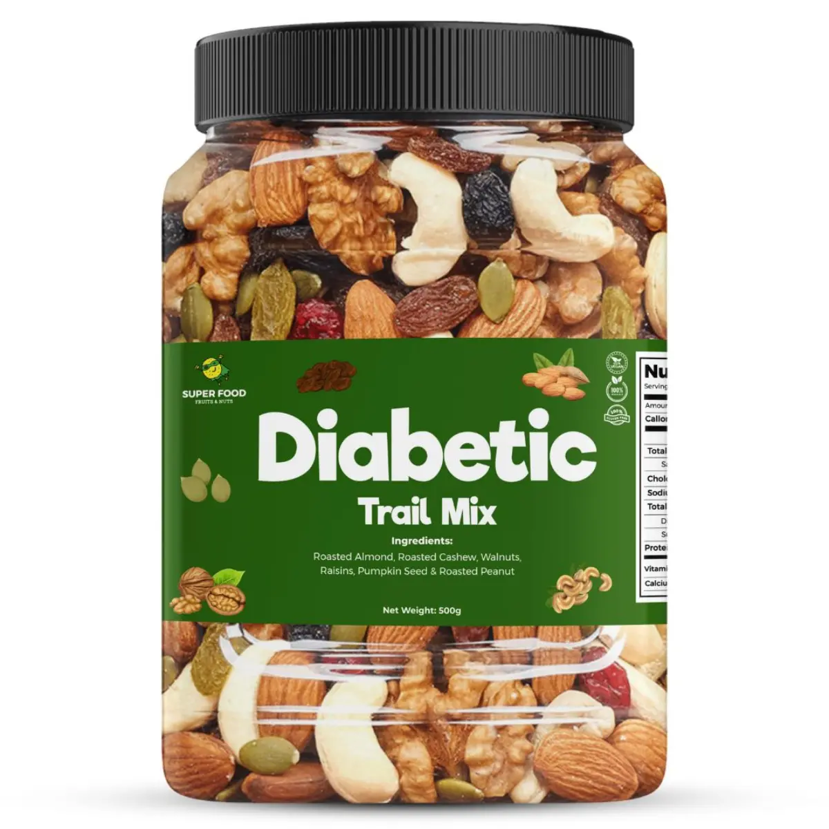 45% OFF Diabetic Trail Mixed Nuts and Dried Fruits snack 250g / 500g