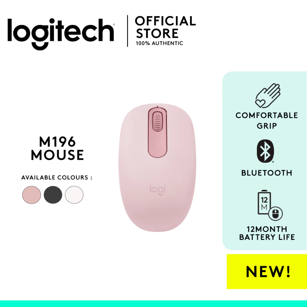 9% OFF Logitech M196 3-Button 12 Months Battery Life Compact Bluetooth Wireless Mouse