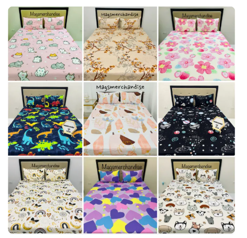 25% OFF SALE - 3in1 Canadian Cotton Besheet with two Pillow case