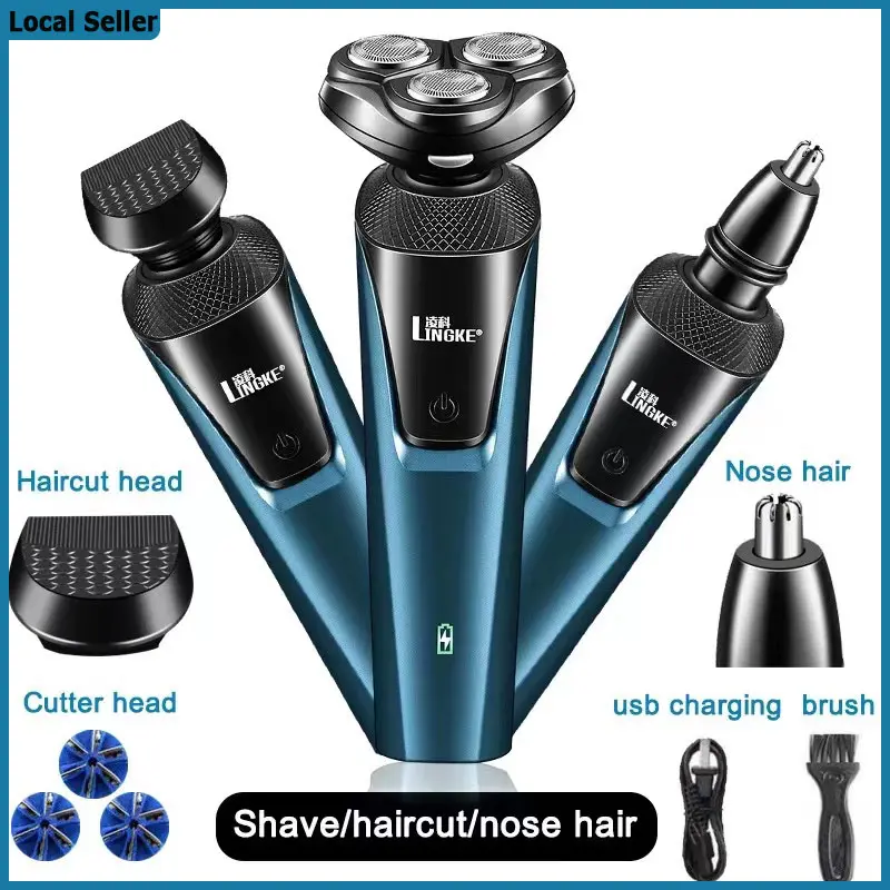 54% OFF 【Fast Delivery 】Electric Shaver for Men 3 in 1 Electric Nose Trimmer Beard Razor Professional Hair Beard Trimmer Kit for Men Rechargeable Wet-Dry Dual Use Washable Steel Clipper