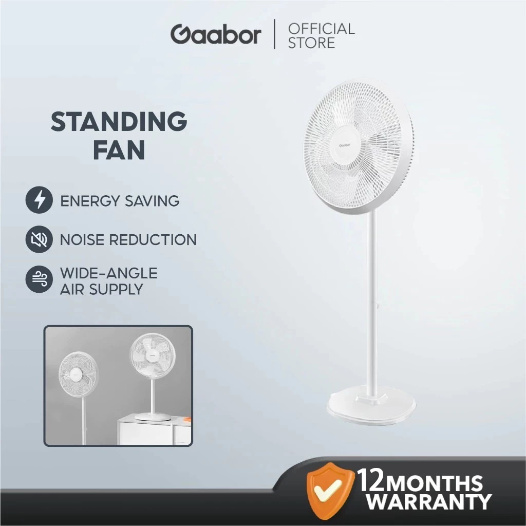 43% OFF Gaabor Stand Fan 3 Speed Settings 5 Blades Fixed Height Standard Electric White ×1 PCS