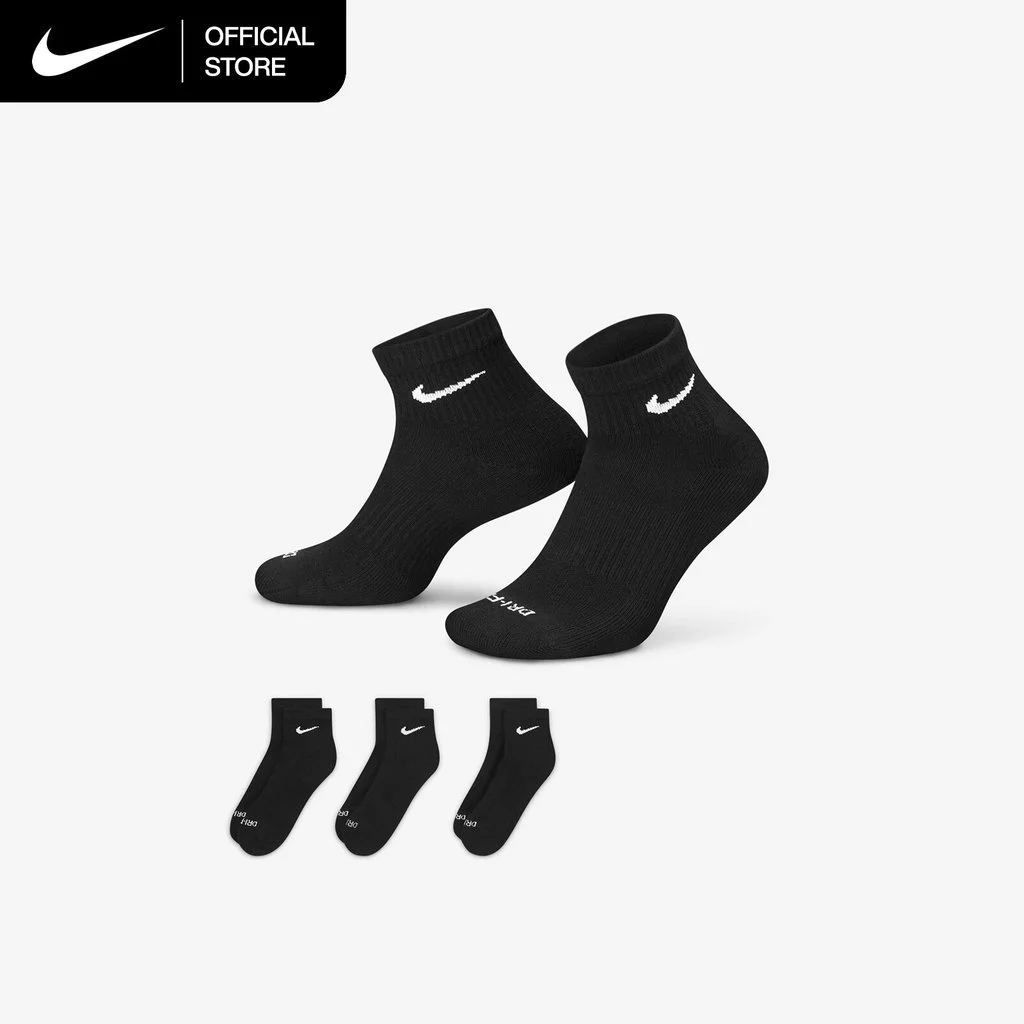 28% OFF Nike Men's Everyday Plus Cushioned Training Ankle Socks (3 Pairs) - Black [SX6890-010]