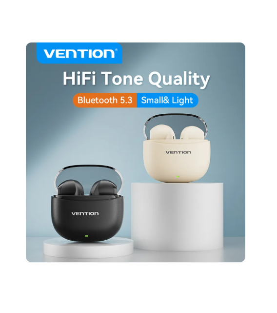 49% OFF Vention Elf E07 TWS Bluetooth 5.3 Earphone AI Based Noise Cancelling Wireless Earbuds High Fidelity Audio Headset with Ultra Clear Calls Smart Touch Controls True Earphones