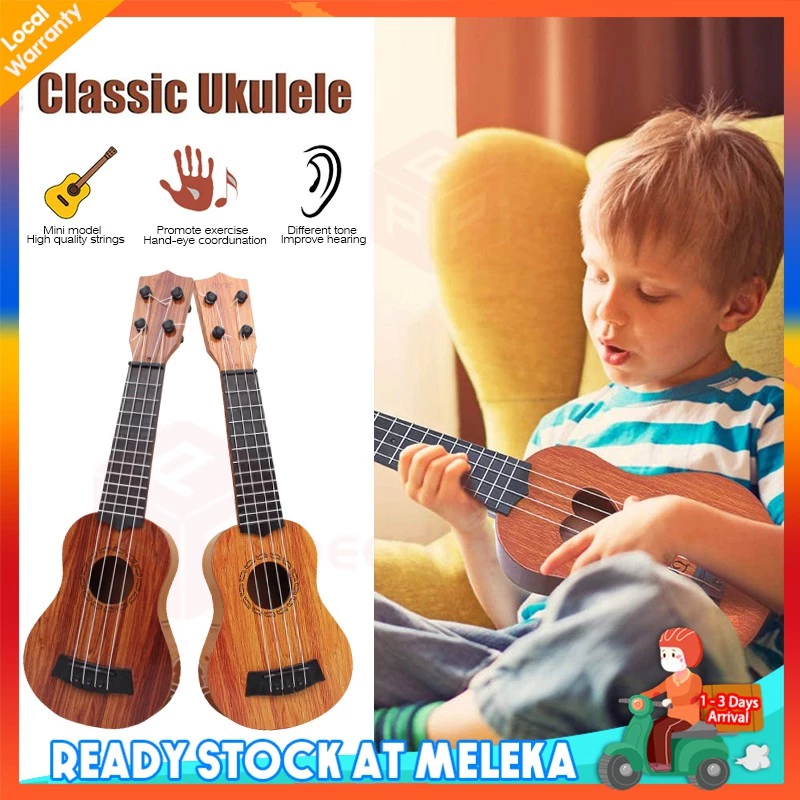 23% OFF Kids Guitar Ukulele With Pick Plain Wood Plastic Musical Instrument Toys Hawaiian Guitar Mainan Muzik With Bag Kids