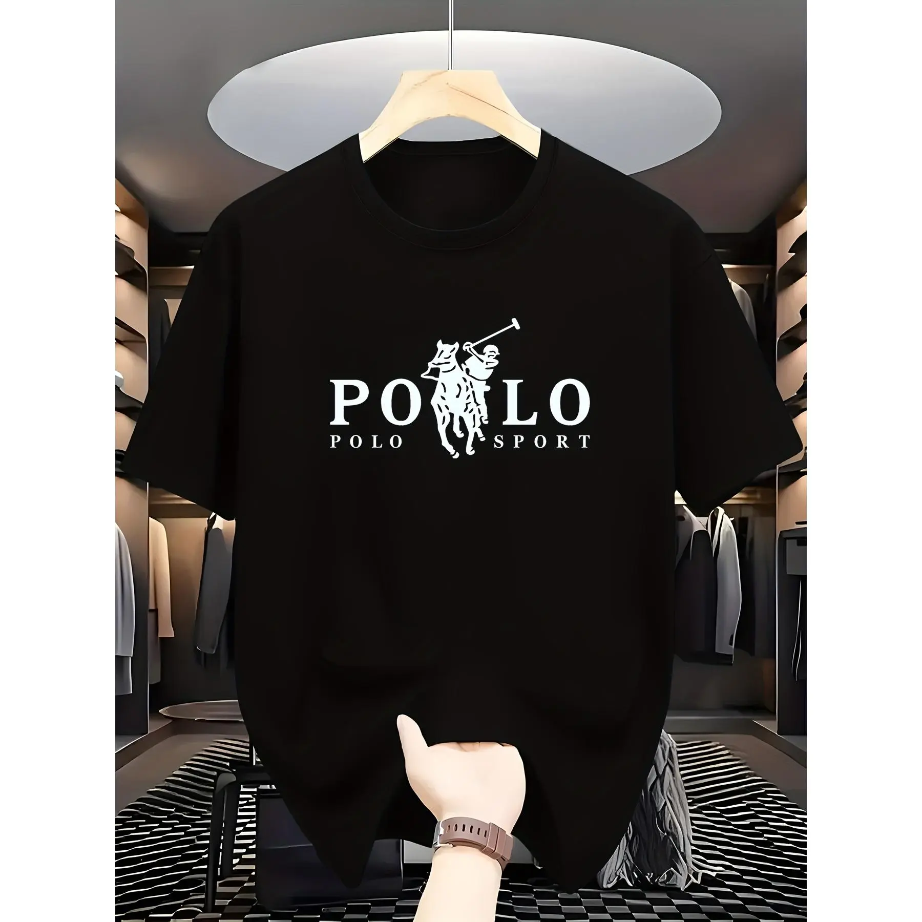 44% OFF 100% cotton2025 Men'S Summer Geometric Pattern Letter Short Sleeve Fashion Street Casual T-Shirt