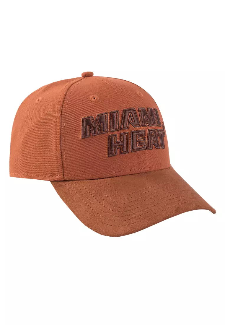 55% OFF NBA Miami Heat Adjustable Snapback Cap for Men Luxe Suede Collection Curved Brim Structured