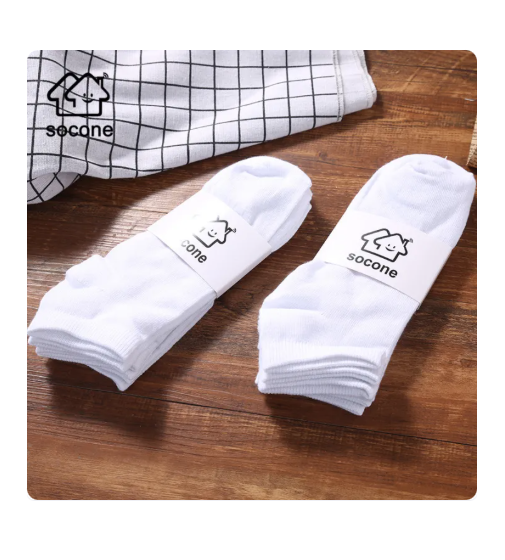 63% OFF [12-Pair Pack] Socone 12pairs 1Dozen Plain White Kids School Socks Ankle Length 5-10 years old Unisex, 95% Polyester, 5% Spandex
