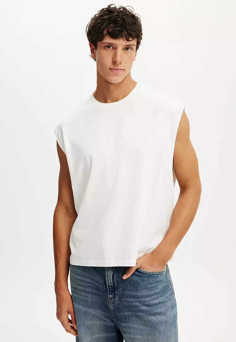 64% OFF Cropped Fit Muscle Top