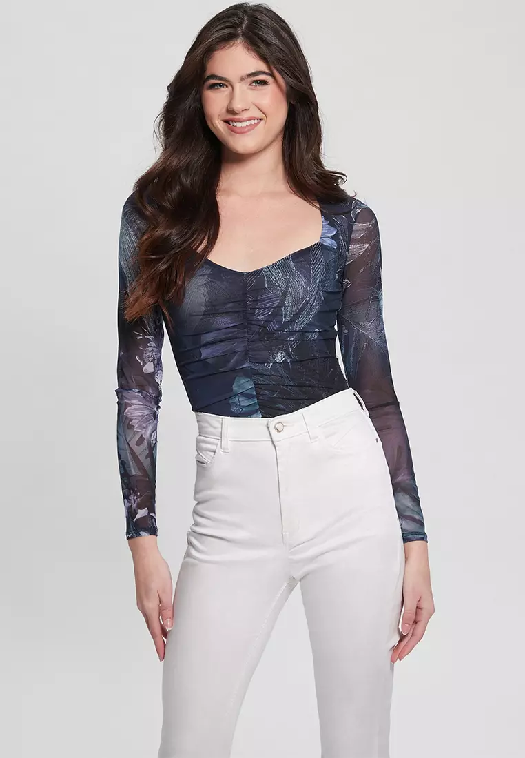 70% OFF Eco Shirred Reyla Mesh Top