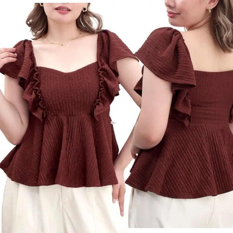 26% OFF MISSYCO Bubbles Top Peplum Ruffle Blouse
