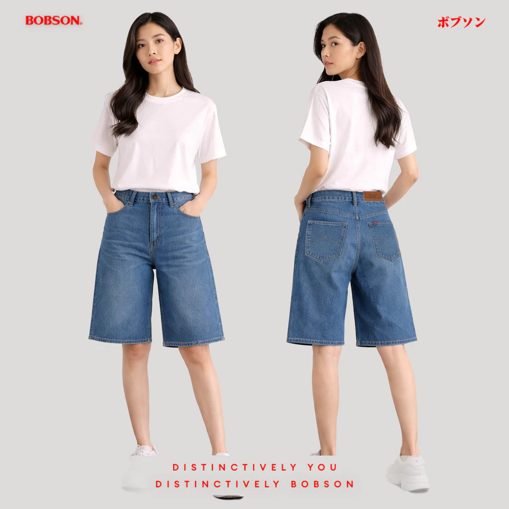20% OFF Bobson Japanese Ladies Basic Denim Bermuda Short 200127 (Medium Shade)