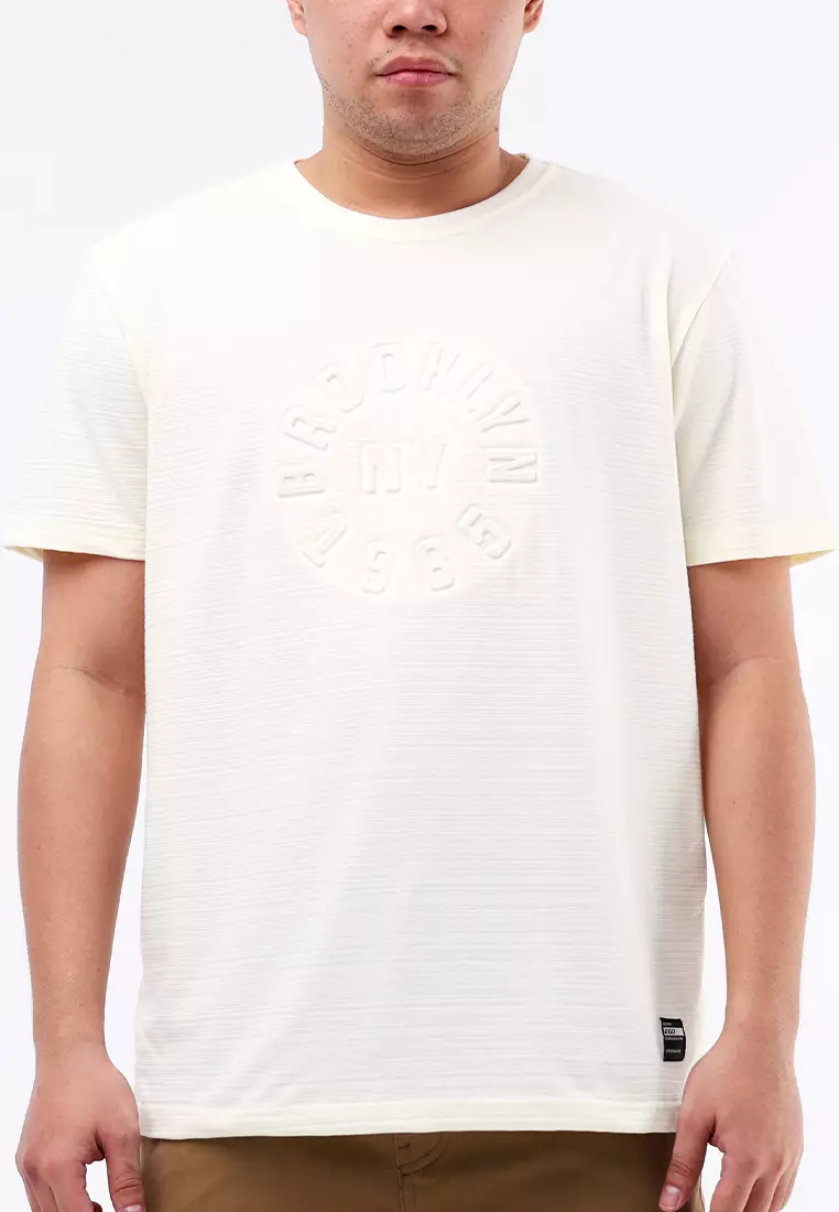 75% OFF Ego Roundneck Streaky Short Sleeve T-Shirt