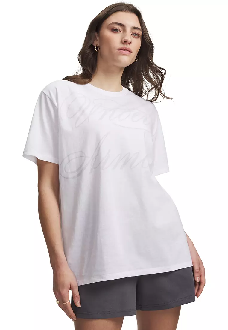 42% OFF Under Armour Oversized Script Short Sleeves Tee