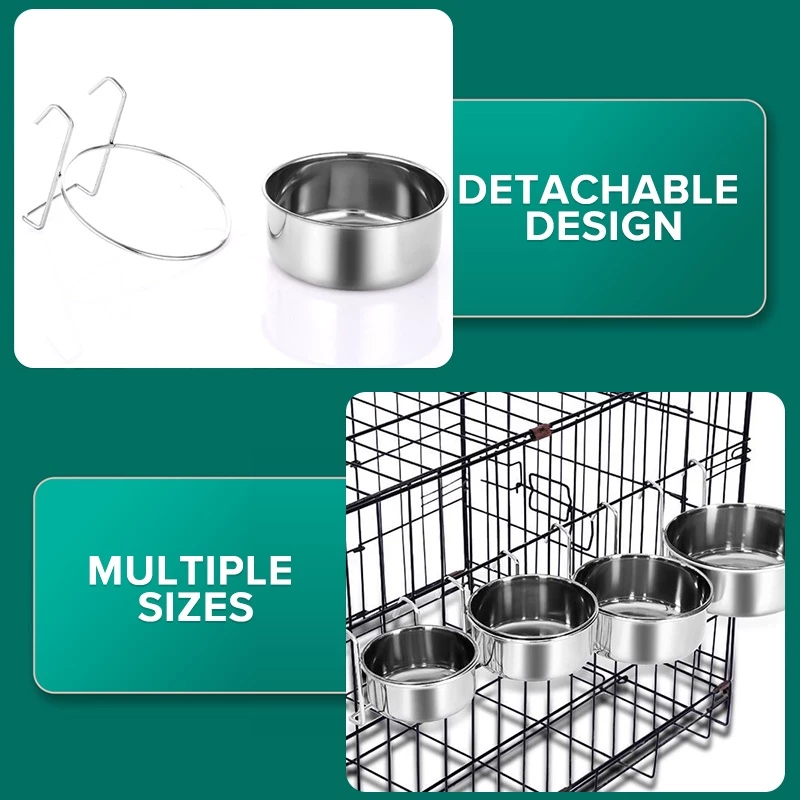 57% OFF Dog Hanging Stainless Bowl with Metal Hook Pet Dog cat food bowl water bowl
