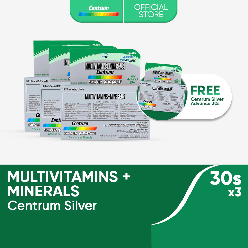 25% OFF [BUY 3, GET 1] Buy Centrum Silver Advance 30s x3, get FREE Centrum Silver Advance 30s
