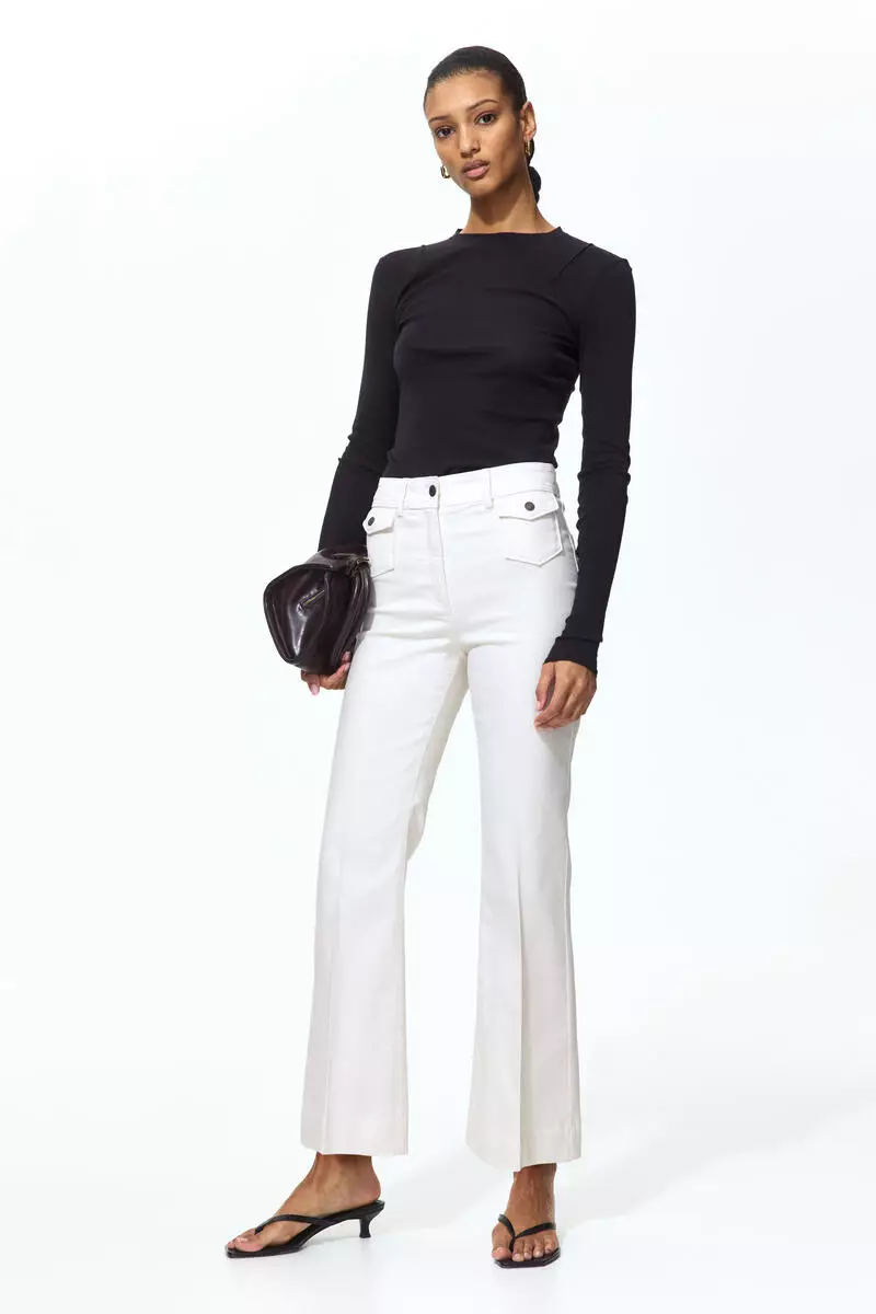 61% OFF Flared ankle-length trousers