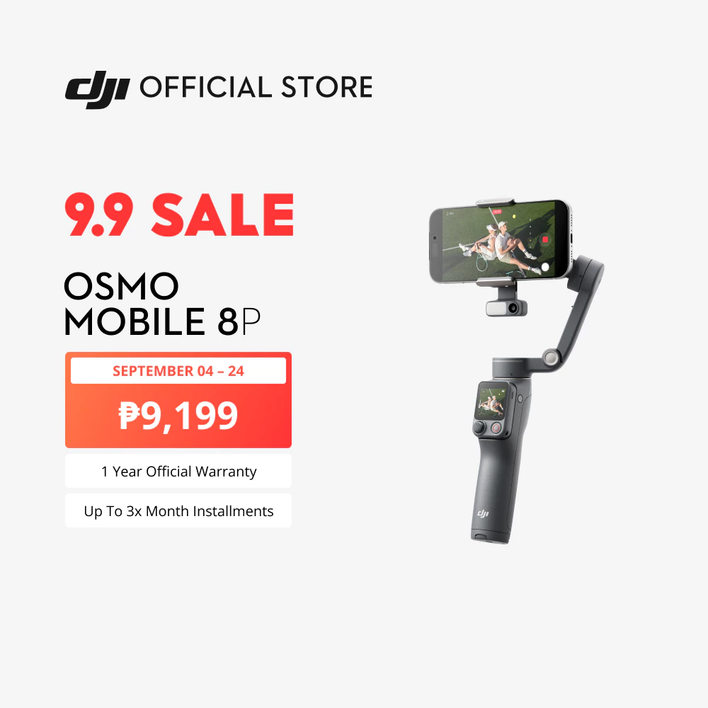 5% OFF DJI Osmo Mobile 8P - 3 Axis Gimbal | Subject Tracking | Extension Rod Tripod | 10 Hour Battery