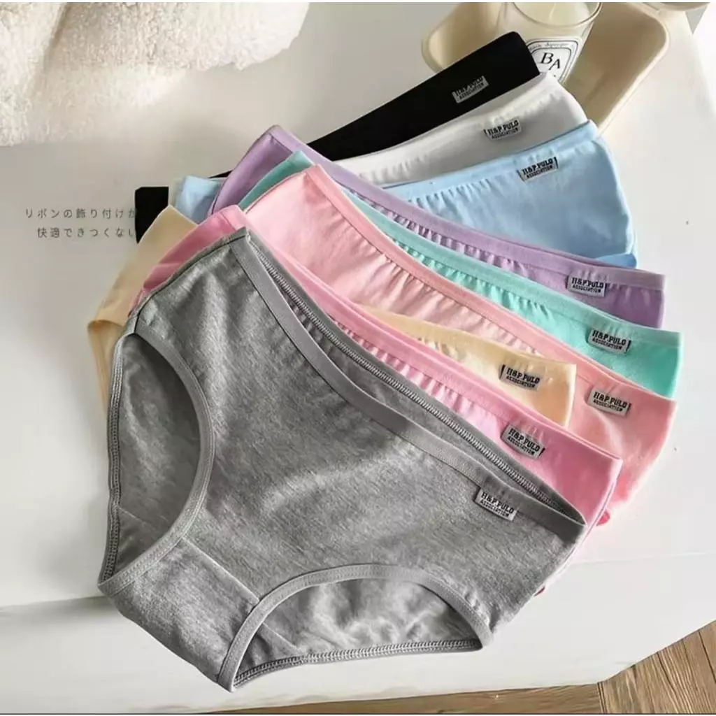 77% OFF SF COD 6/12Pieces Plain Cotton Seamless Women's Panty Underwear Elastic Panties Lingerie Womenswear