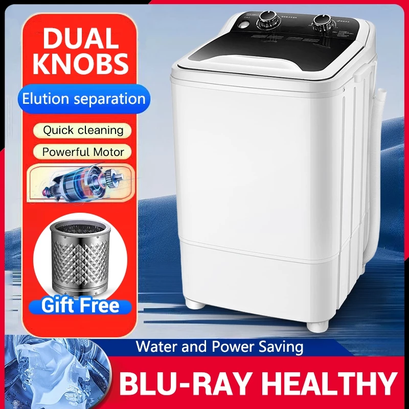 40% OFF Double-Barrel Washing Machine With Dryer 8.5KG Blue Light Sterilization Suitable For Families