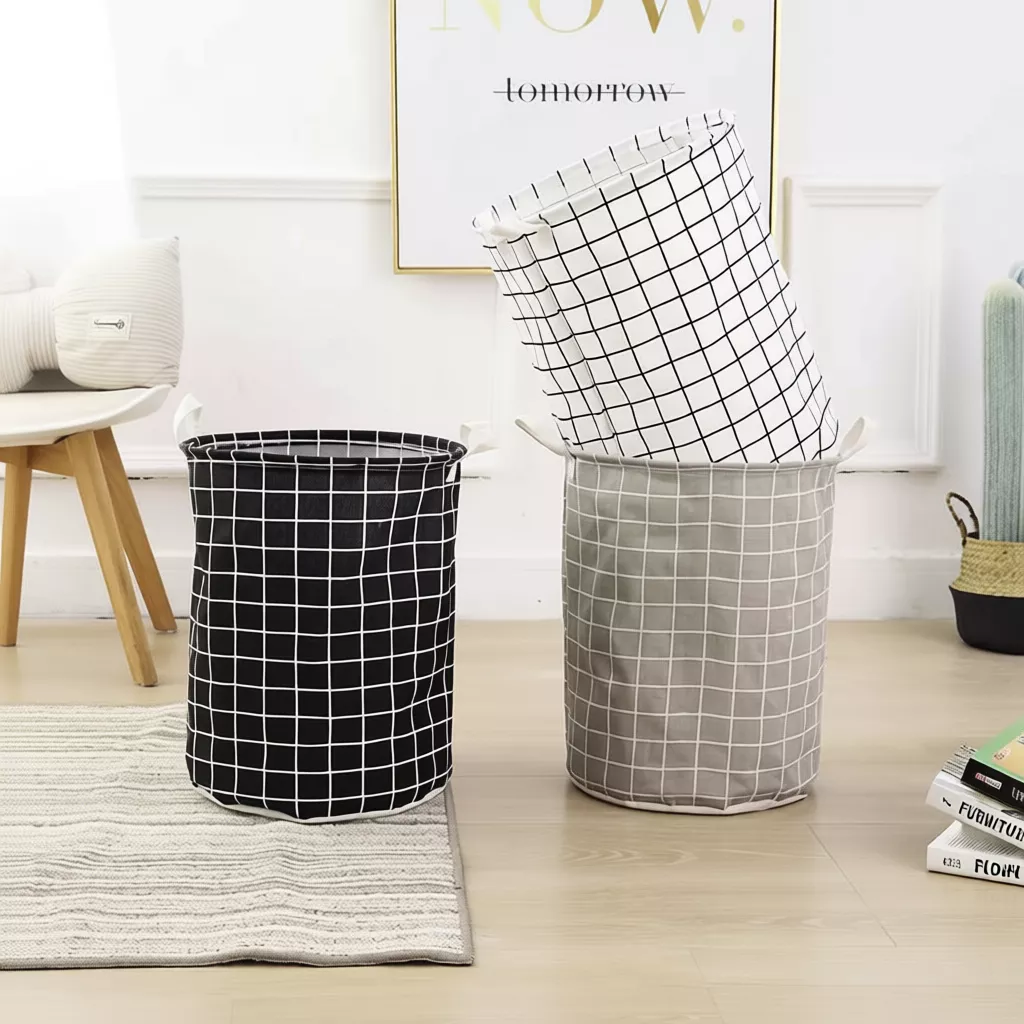 75% OFF Laundry Hamper, Large Canvas Fabric Lightweight Storage Basket Toy Organizer Laundry Basket